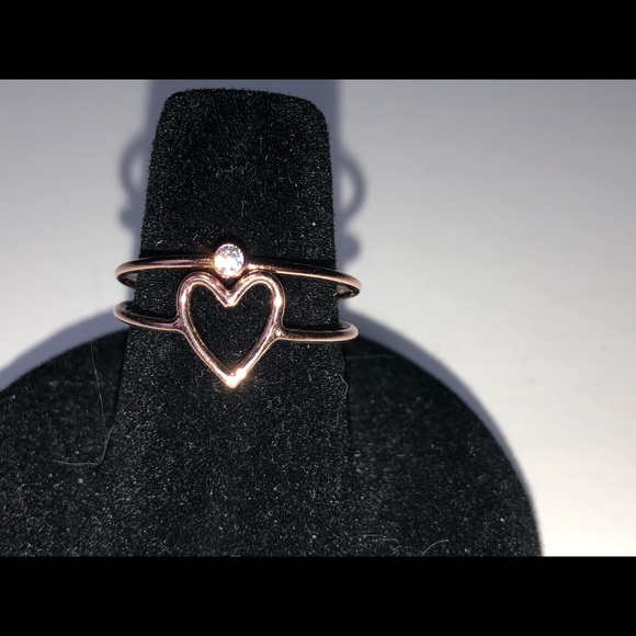 2 🌹 rose gold filled rings wear together , size 7 - Picture 1 of 9